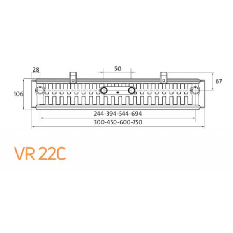 Стальной радиатор Purmo Vertical тип  22C, 1950x450 мм