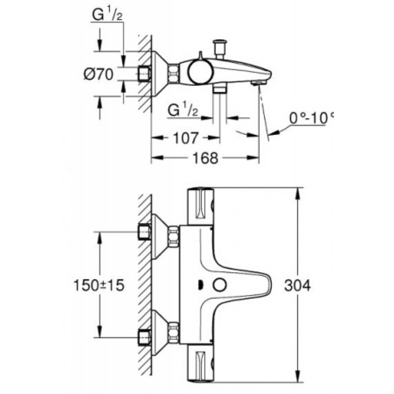 Термостатичний змішувач для ванни Grohe Grohtherm 800 34576000