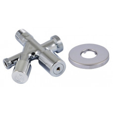 Кран сантехнічний Schlosser грибковий комбінований кутовий DN15 GZ 1/2 "x 3/8" х 3/4 " хром 606000014