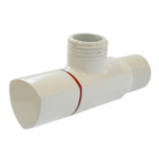 Кран сантехнічний Schlosser кутовий DN15 GZ 1/2" x 1/2" білий 606000016