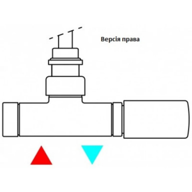 Комплект Terma интегрированный термостатический с трубкой, угловой правый (GZ 1/2 - 16х2,15) (soft 9005) TGETUNICPK9M5