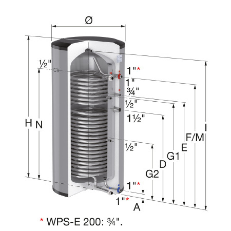 Бойлер косвенного нагрева Flamco WPS-E 300 19931