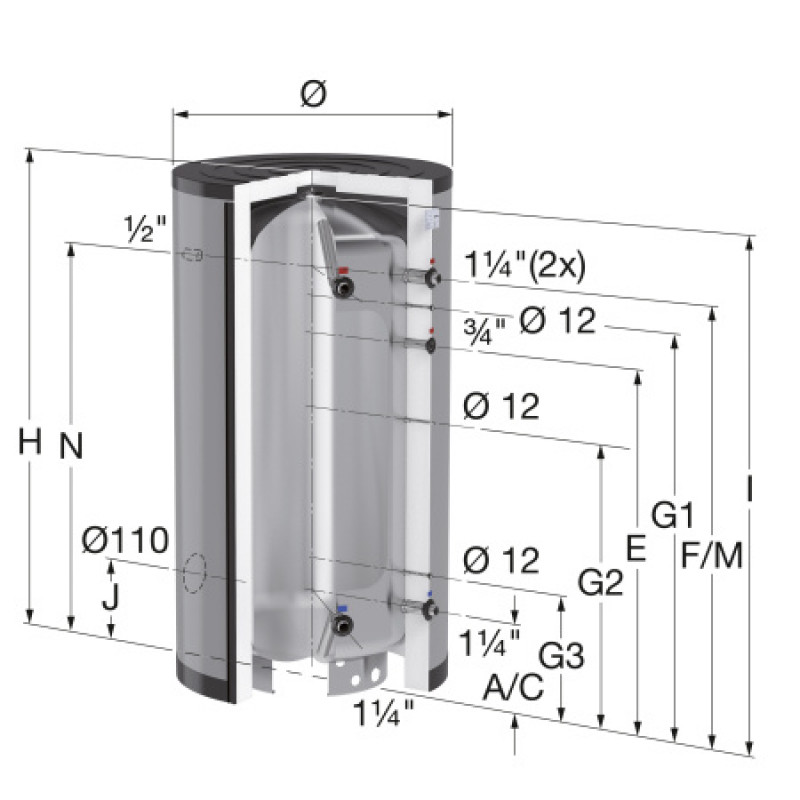 Буферная емкость Flamco LS-E 750 19442