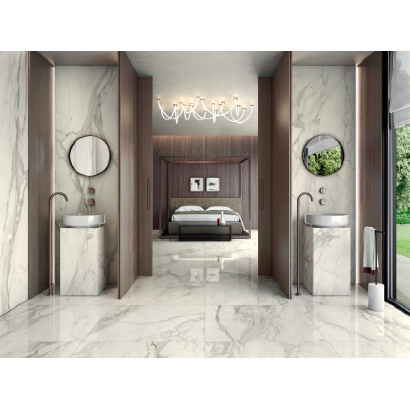 Плитка керамогранитная Cottodeste Starlight skin Calacatta supreme 1000x1000х3,5мм Kerlite гладкая/глянцевая EK8SL15