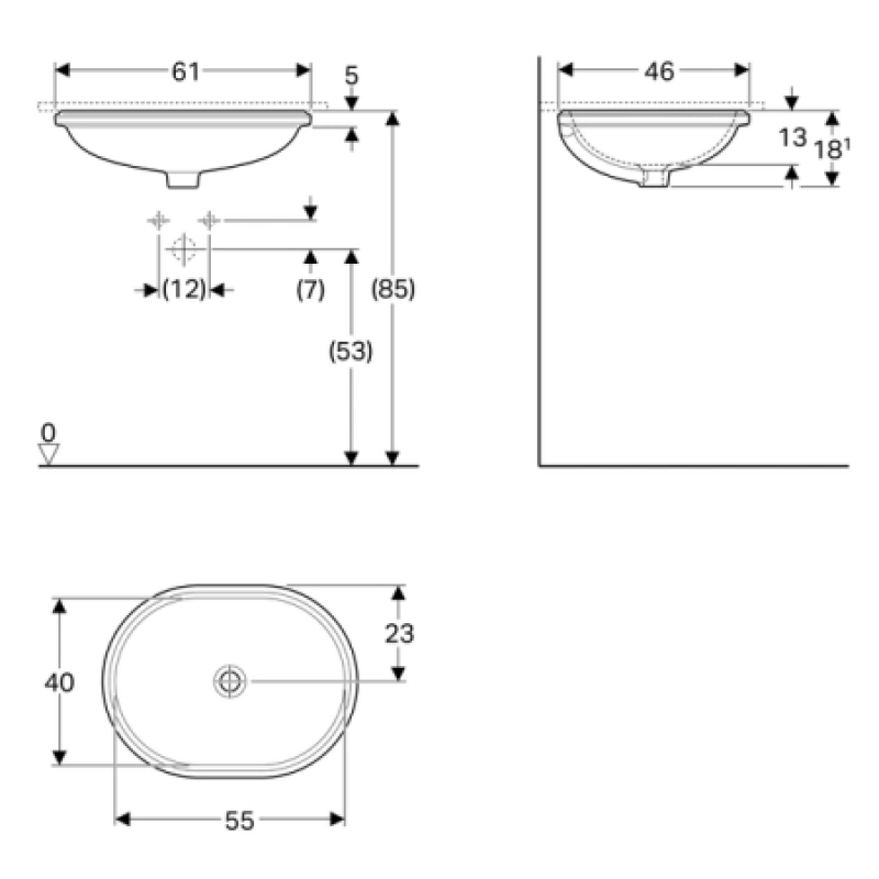 Раковина Geberit VariForm 550x460 мм 500759012