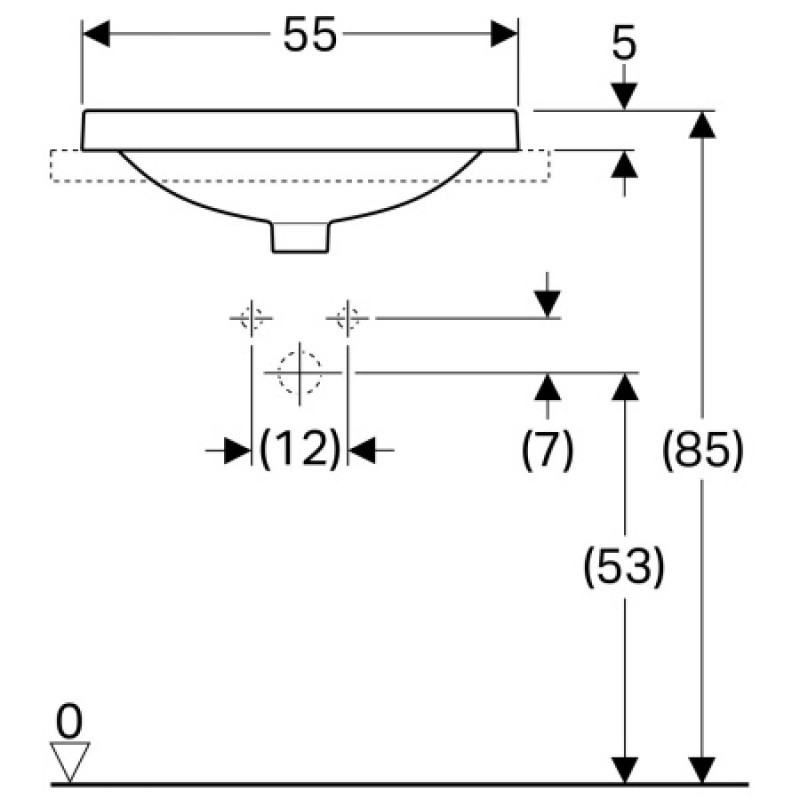 Раковина Geberit VariForm 550х450 мм 500743012