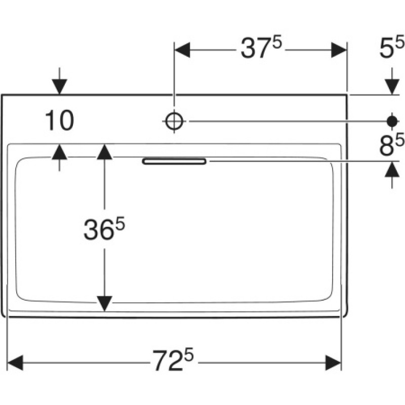 Раковина Geberit One CleanDrain 750х480 мм 505036001