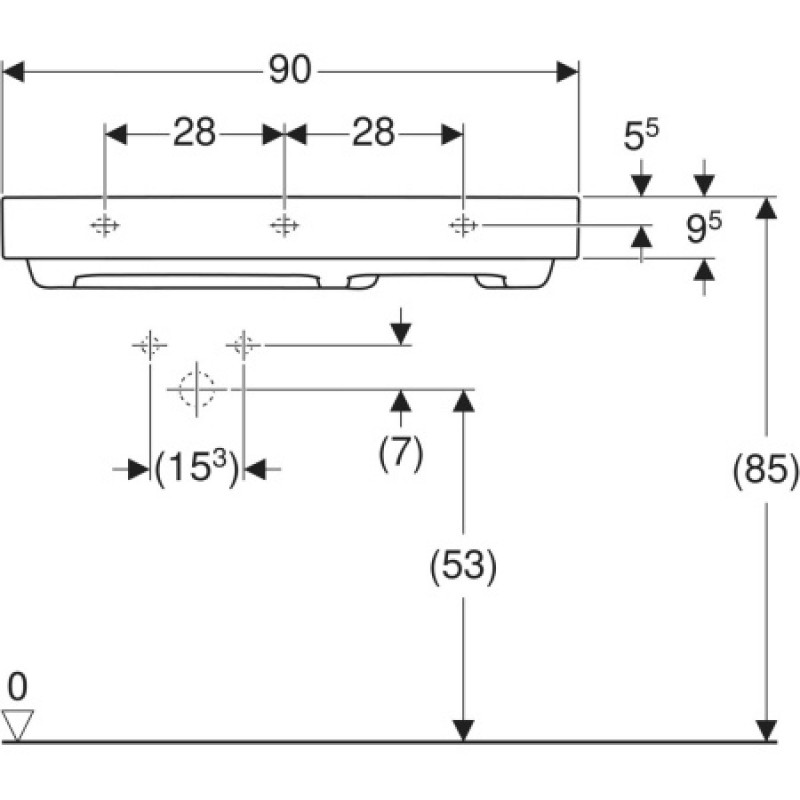 Раковина Geberit One CleanDrain 900х480 мм 505039001