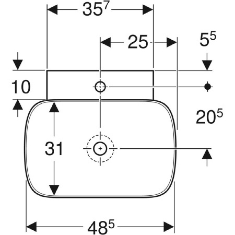 Раковина-чаша Geberit One 500x425 мм 505041016