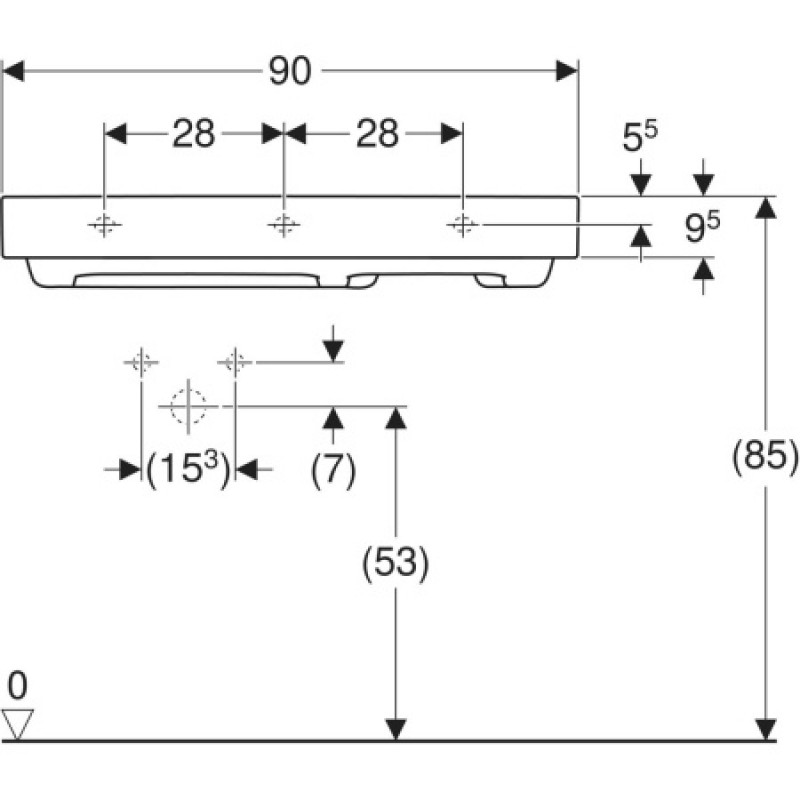 Раковина Geberit One CleanDrain 900х480 мм 505042001