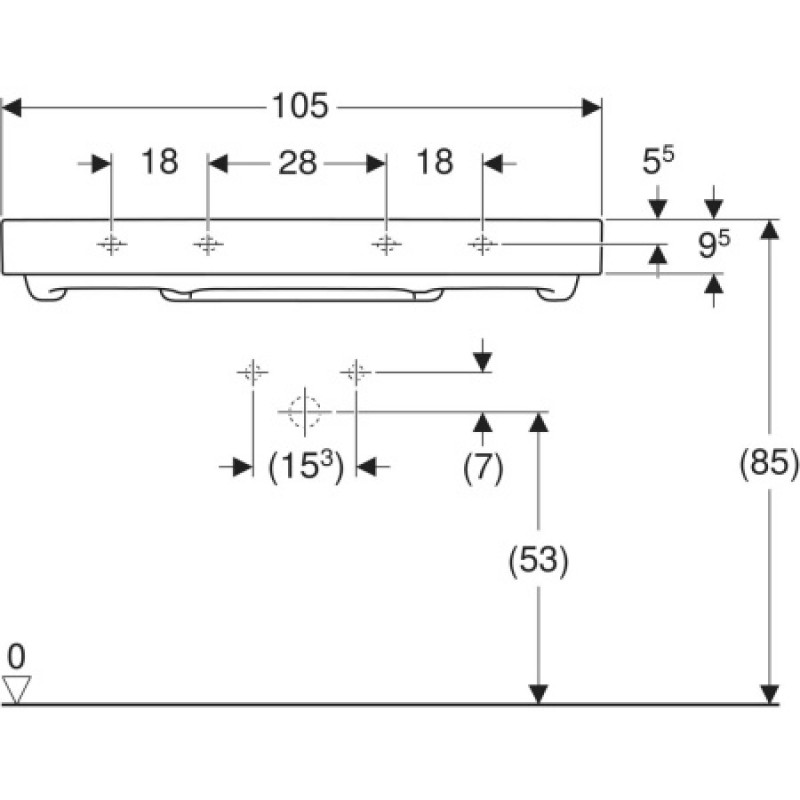 Раковина Geberit One CleanDrain 1050х480 мм 505046001