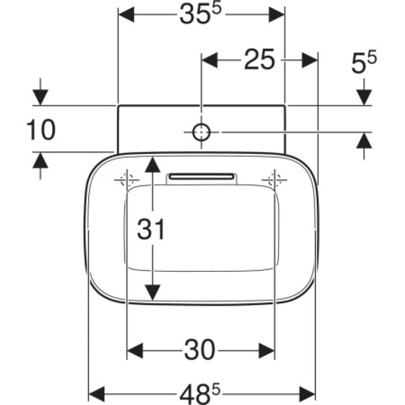 Раковина Geberit One CleanDrain 500x425 мм 505051001