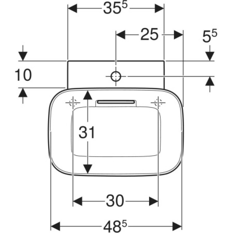 Раковина Geberit One CleanDrain 500x425 мм 505053001