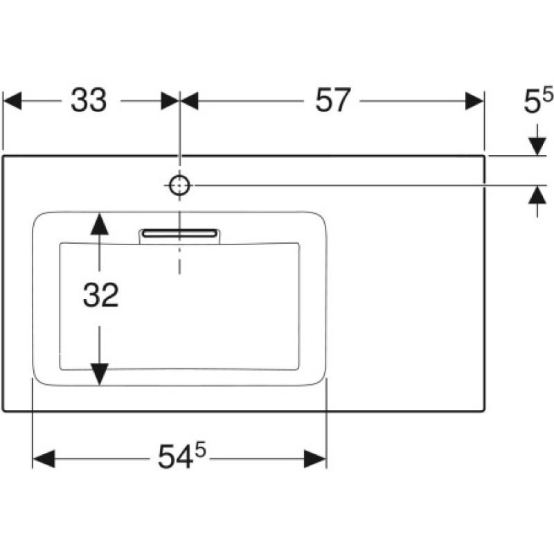 Раковина Geberit One CleanDrain 900x480 мм 505007001