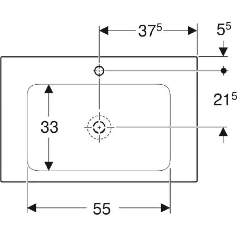 Раковина Geberit One CleanDrain 750x480 мм 505010012