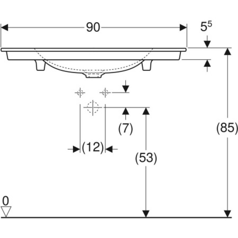 Раковина Geberit One CleanDrain 900x480 мм 505010013