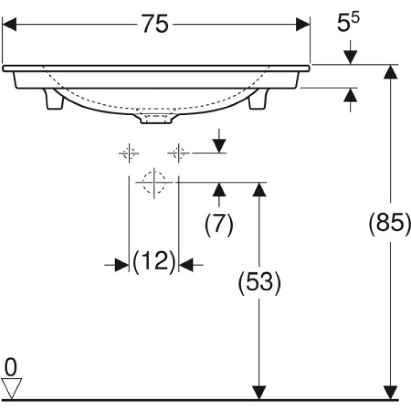 Раковина Geberit One CleanDrain 750x480 мм 505011012