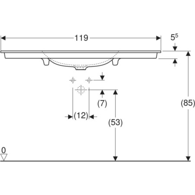 Раковина Geberit One CleanDrain 1200x480 мм 505011015