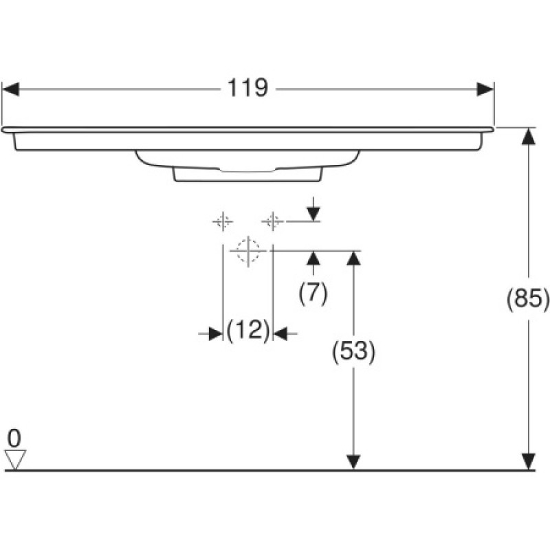 Раковина Geberit One CleanDrain 1200x480 мм 505016001