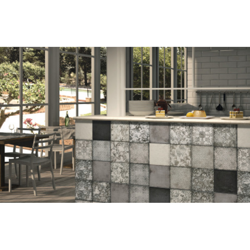 Плитка Iris Ceramica Maiolica Grigio 200x200х7, 5мм структурна/глянсова, для стіни 563209