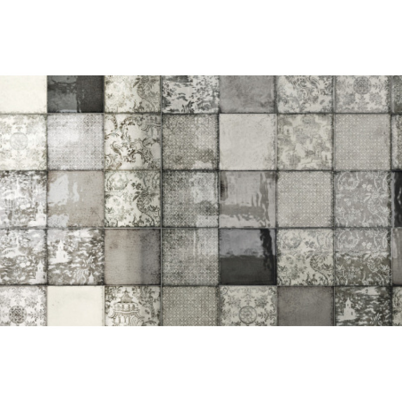 Плитка Iris Ceramica Maiolica Grigio 200x200х7, 5мм структурна/глянсова, для стіни 563209