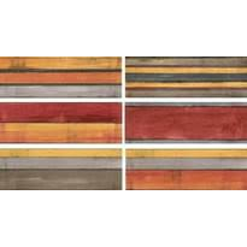 Плитка Iris Ceramica Maiolica, декор Riga Rosso 100x300х7, 5мм структурна/глянсова, для стіни 754936