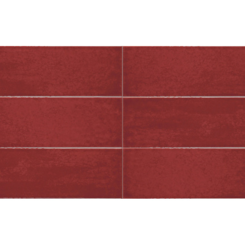 Плитка Iris Ceramica Maiolica Rosso 100x300х7, 5мм структурна/глянсова, для стіни 754983