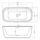 Ванна акрилова Hatria Vasche BT 03 170x78x60 см білий/Cemento 07Y8AH25