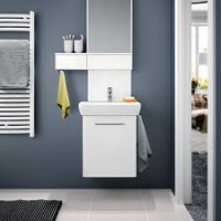 Комплект рукомийника Geberit Selnova Square з шафкою, одні двері: B=50см, H=64.9см, T=42см, Білий