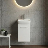 Комплект рукомийника Geberit Selnova Square з шафкою, одні двері: 36x65.2x28см, Білий