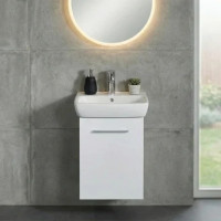 Комплект рукомийника Geberit Selnova Square з шафкою, одні двері: 45x64.9x35см, Білий