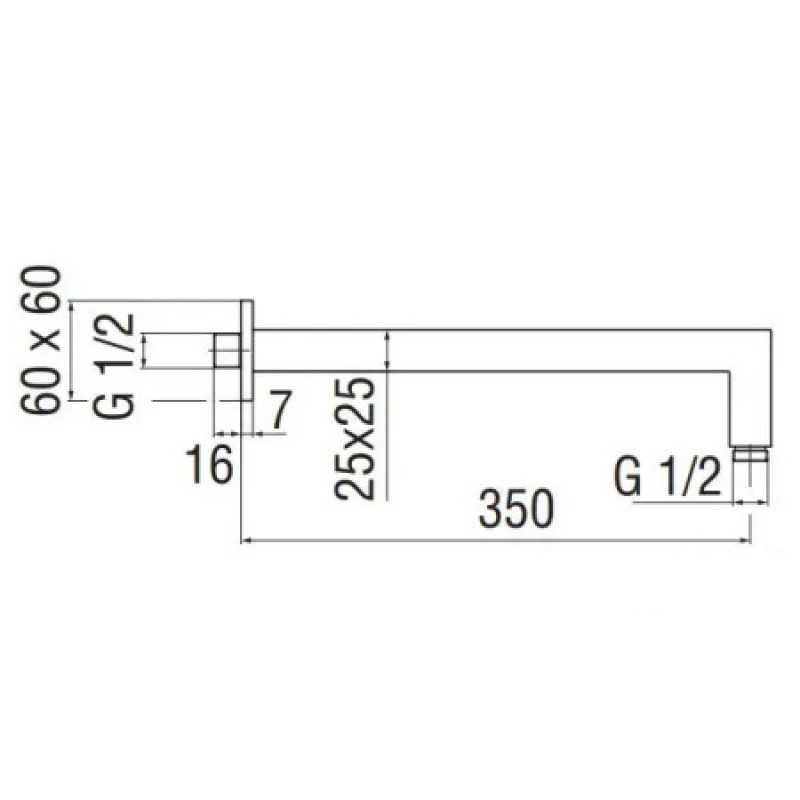 Кронштейн для верхнего душа Nobili Seven Inox spazzolato AD138/24IX