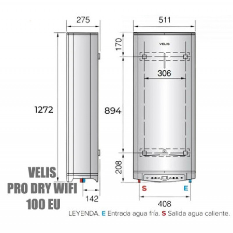 Бойлер Ariston Velis Pro Dry WIFI 100 EU 3100910