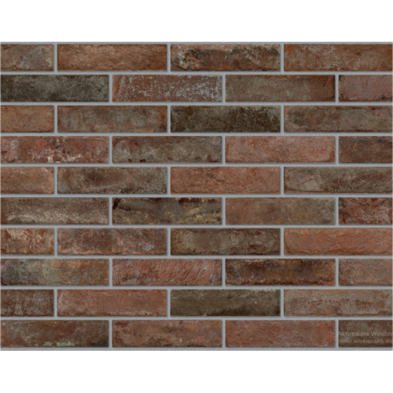 Плитка керамогранитная Dado Ceramica Brik One Rosso Berlino 74x310х9мм структурная/матовая BKN004