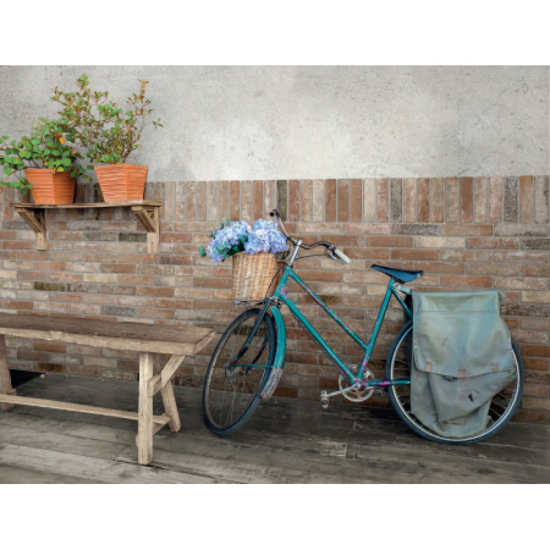 Плитка керамогранитная Dado Ceramica Brik One Vecchia Firenze 74x310х9мм структурная/матовая BKN001