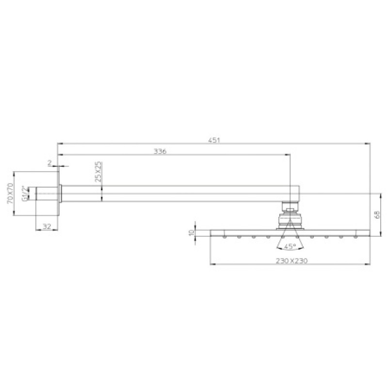 Верхний душ Bossini Cosmo 230х230 мм H69597H00030009