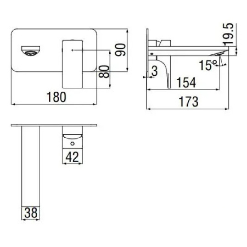Смеситель для раковины скрытого монтажа Nobili Seven Inox spazzolato SE124198IX