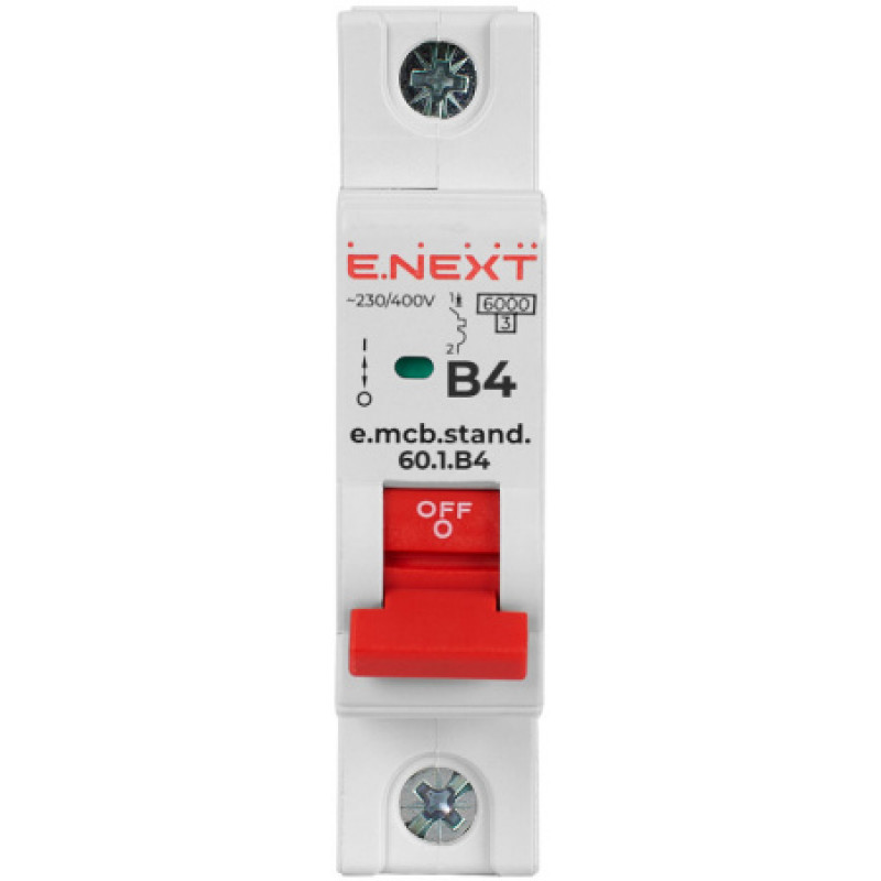 Модульный автоматический выключатель ENEXT emcbstand601B4, 1р, 4А, B, 6кА s001104