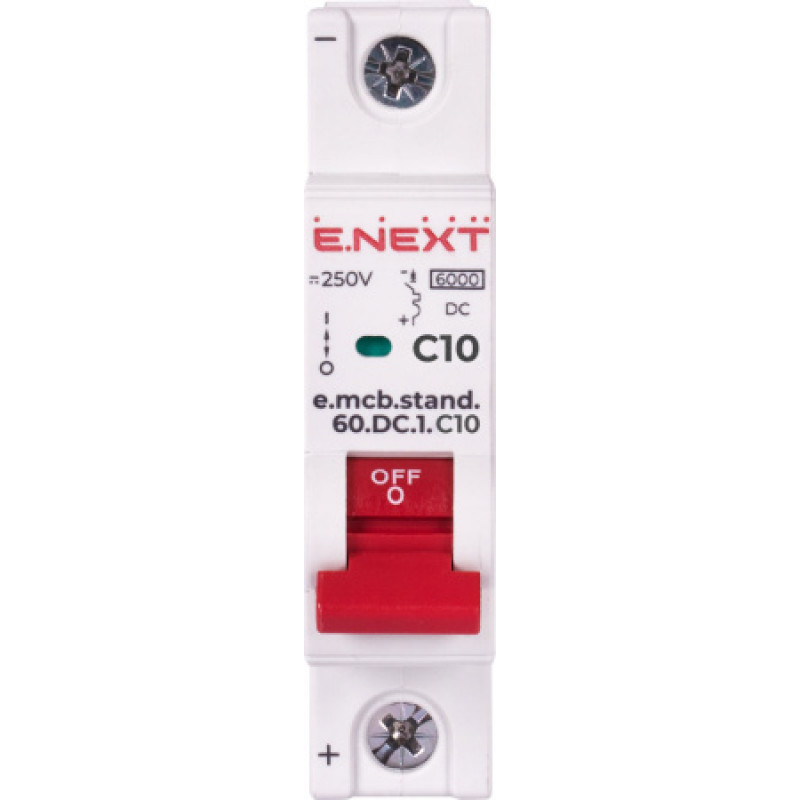 Модульный автоматический выключатель ENEXT emcbstand60DC1C10, 1р, 10А, C, 6кА, DC s081005