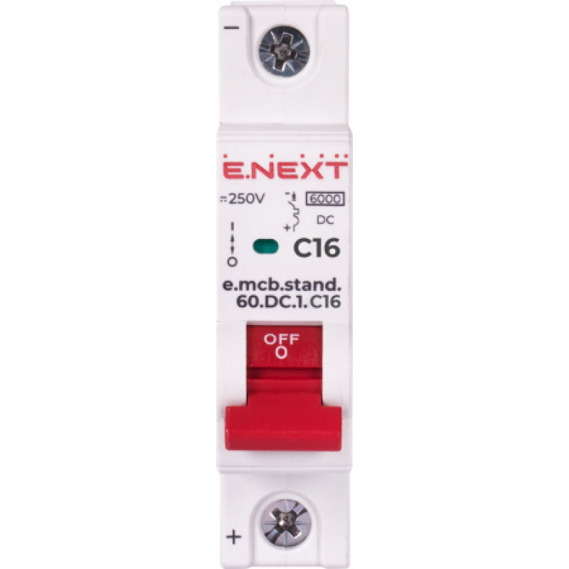 Модульный автоматический выключатель ENEXT emcbstand60DC1C16, 1р, 16А, C, 6кА, DC s081006