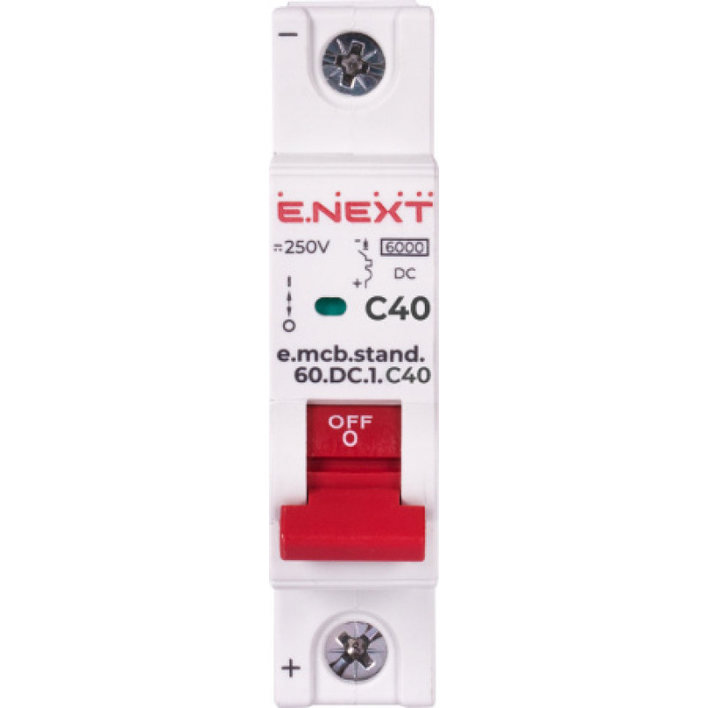Модульный автоматический выключатель ENEXT emcbstand60DC1C40, 1р, 40А, C, 6кА, DC s081010