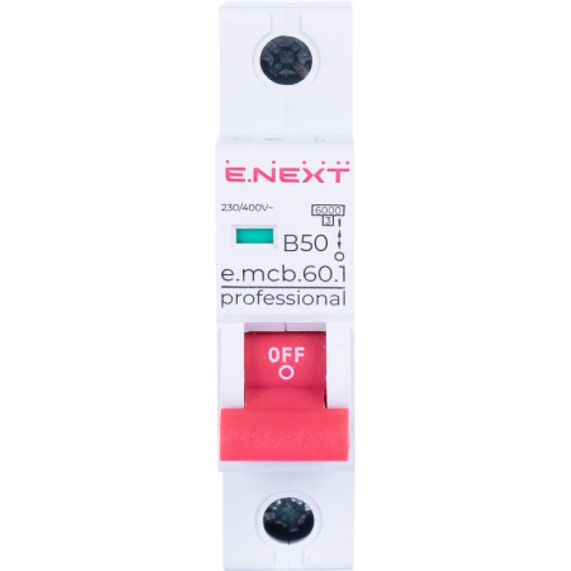 Модульный автоматический выключатель ENEXT emcbpro601B 50 new, 1р, 50А, В, 6кА, new p041013
