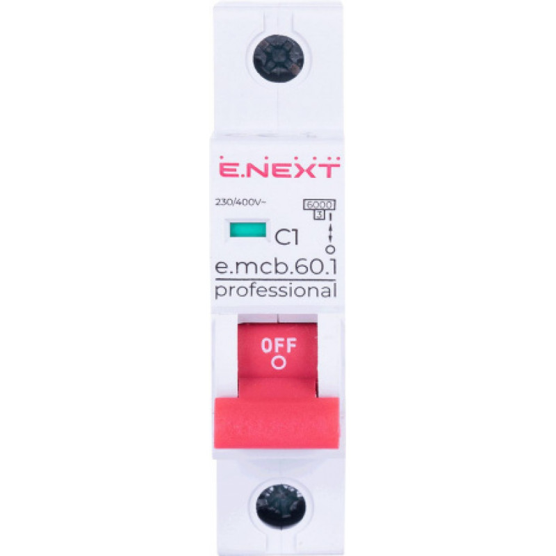 Модульный автоматический выключатель ENEXT emcbpro601C 1 new, 1р, 1А, C, 6кА new p042001