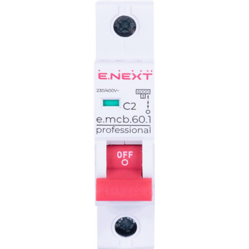 Модульный автоматический выключатель ENEXT emcbpro601C 2 new, 1р, 2А, C, 6кА new p042002