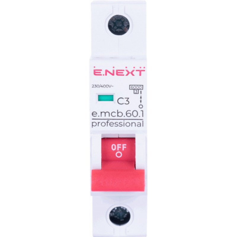 Модульный автоматический выключатель ENEXT emcbpro601C 3 new, 1р, 3А, C, 6кА new p042003