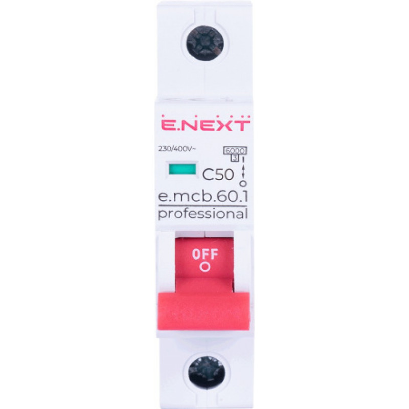 Модульный автоматический выключатель ENEXT emcbpro601C 50 new, 1р, 50А, C, 6кА new p042013