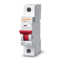 Автоматический выключатель Videx Resist RS4 1п 10А С 4.5кА VF-RS4-AV1C10 серый