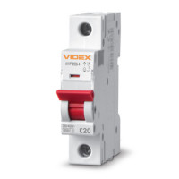 Автоматический выключатель Videx Resist RS4 1п 20А С 4.5кА VF-RS4-AV1C20 серый