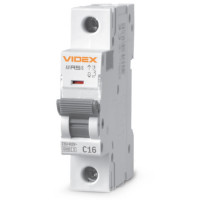 Автоматический выключатель Videx Resist RS6 1п 16А 6кА С VF-RS6-AV1C16 серый
