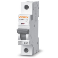 Автоматический выключатель Videx Resist RS6 1п 63А 6кА С VF-RS6-AV1C63 серый
